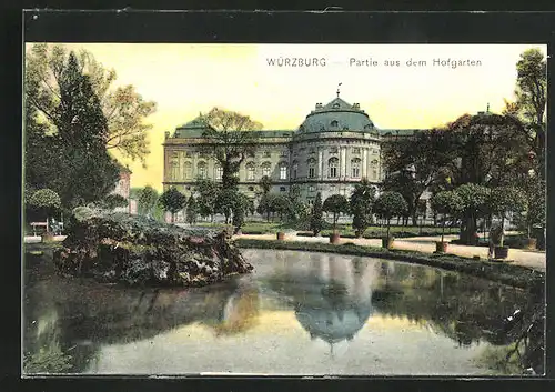 AK Würzburg, Partie aus dem Hofgarten
