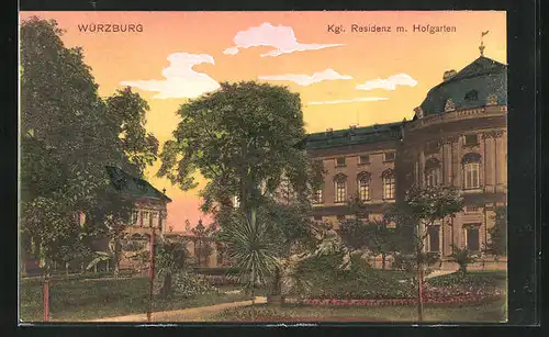 AK Würzburg, Hofgarten an der Kgl. Residenz