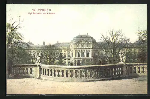 AK Würzburg, Kgl. Residenz mit Arkaden