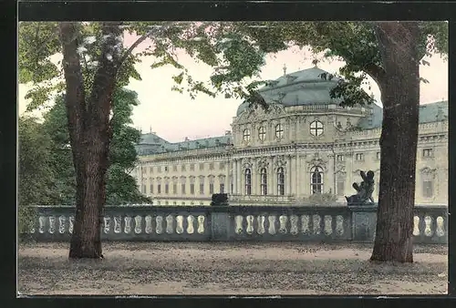 AK Würzburg, Kgl. Residenz vom Hofgarten gesehen