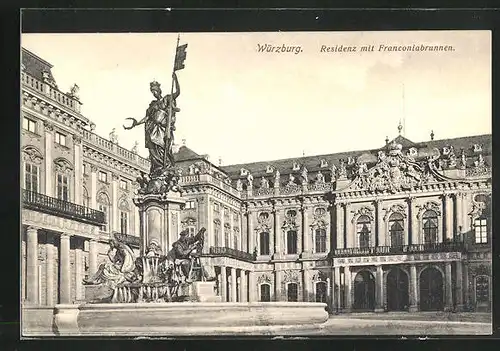AK Würzburg, Residenz mit Franconiabrunnen
