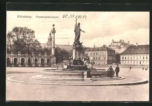 AK Würzburg, Partie am Frankoniabrunnen