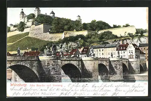 AK Würzburg, Alte Brücke und Festung