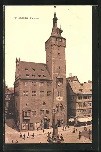 AK Würzburg, Blick auf das Rathaus