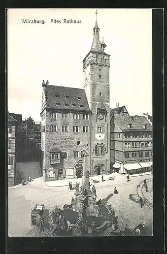 AK Würzburg, Partie am Alten Rathaus