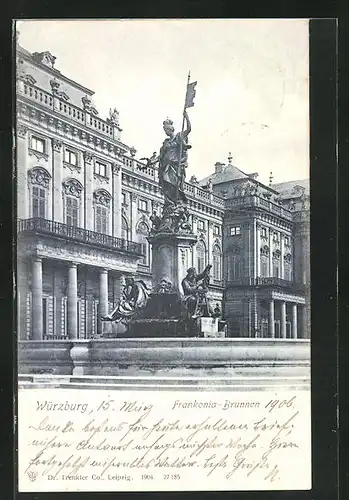 AK Würzburg, Blick auf den Frankoniabrunnen