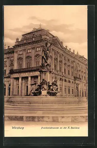 AK Würzburg, Frankonia-Brunnen an der kgl. Residenz