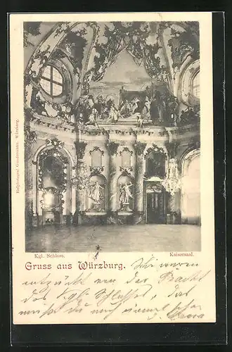 AK Würzburg, Kaisersaal im königlichen Schloss