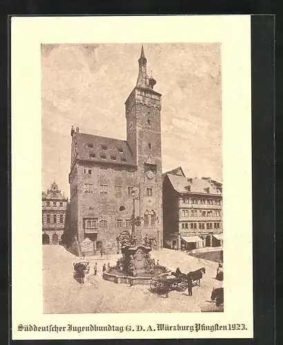 AK Würzburg, altes Rathaus, Grafeneckart