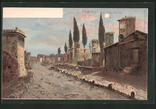Künstler-AK Pompei, Via delle Tombe