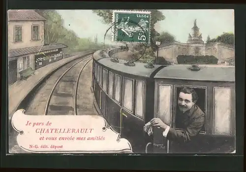 AK Chatellerault, La Gare, arrivee de la Chemin de Fer