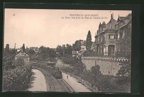 AK Fontenay-aux-Roses, la Gare, vue prise du Pont du Chemin de Fer