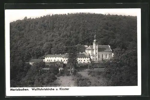 AK Lohr am Main, Mariabuchen, Blick auf die Wallfahrtskirche und das Kloster
