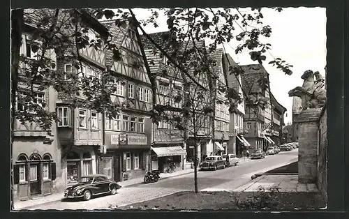 AK Ochsenfurt am Main, Alte Fachwerkhäuser in der Hauptstrasse
