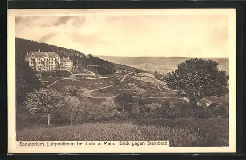AK Lohr am Main, Blick gegen Steinbach, am Sanatorium Luitpoldheim