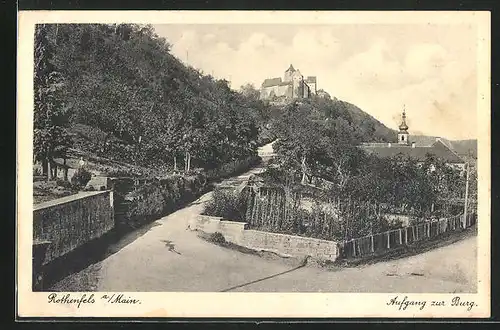 AK Rothenfels am Main, am Aufgang zur Burg