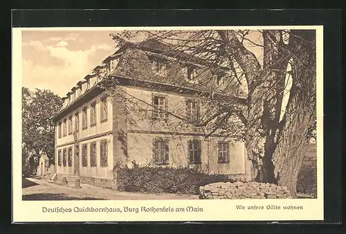 AK Rothenfels am Main, am Gästehaus der Burg, Deutsches Quickbornhaus