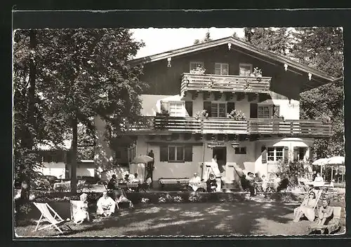 AK Rottach-Egern, Terrasse am Hotel Erholungsheim Schmied-Hof