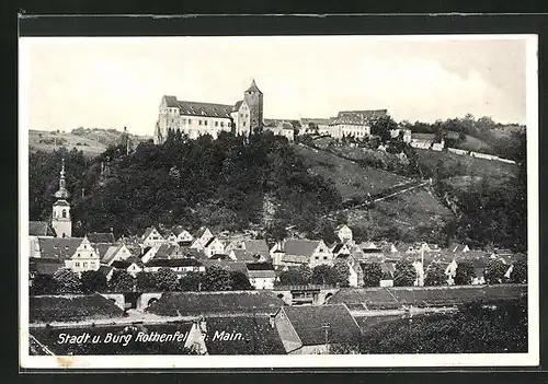 AK Rothenfels am Main, Blick auf Stadt und Burg