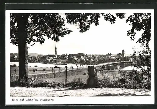 AK Vilshofen, Panorama von der Waldseite aus