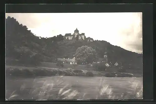AK Rothenfels am Main, Blick vom Wasser zur Burg