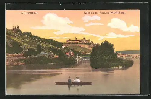 AK Würzburg, Käppele und Festung Marienberg, Mainpartie
