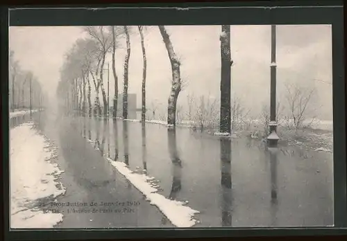 AK Rueil, l'Avenue de Paris au Parc, Inondation 1910