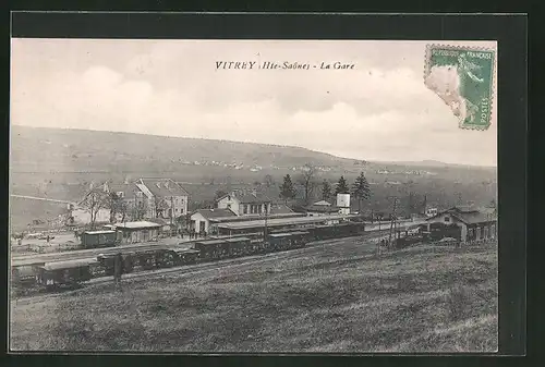 AK Vitrey, Vue générale et la Gare