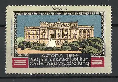 Reklamemarke Altona, Gartenbau-Ausstellung 1914, Rathaus