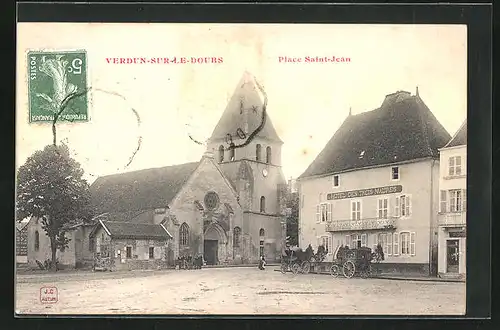 AK Verdun-sur-le-Doubs, Place Saint-Jean
