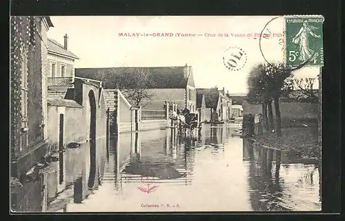 AK Malay-le-Grand, Crue de la Vanne 1910