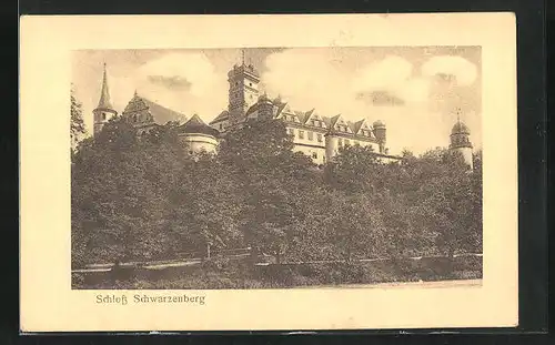 AK Schwarzenberg, Blick hinauf zum Schloss