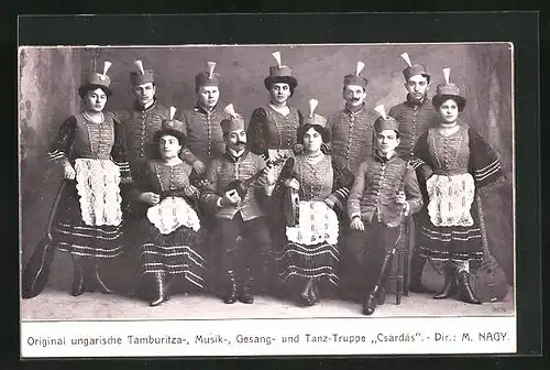 AK Original ungarische Tamburitza-, Musik-, Gesang- und Tanz-Truppe Csardas