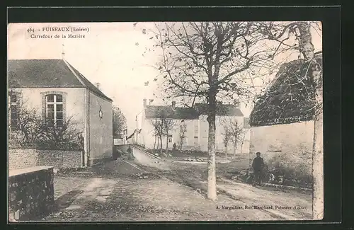 AK Puiseaux, Carrefour de la Mezière, Strassenpartie