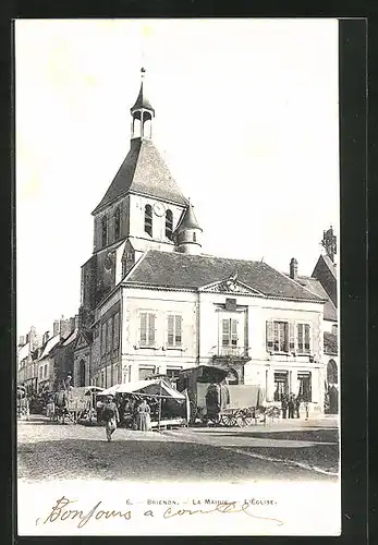 AK Brienon, La Mairie - l`Église