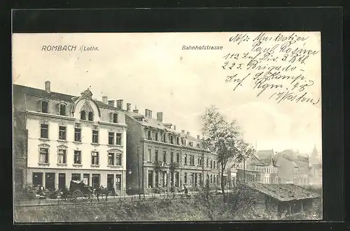 AK Rombach / Lothr., Häuser an der Bahnhofstrasse