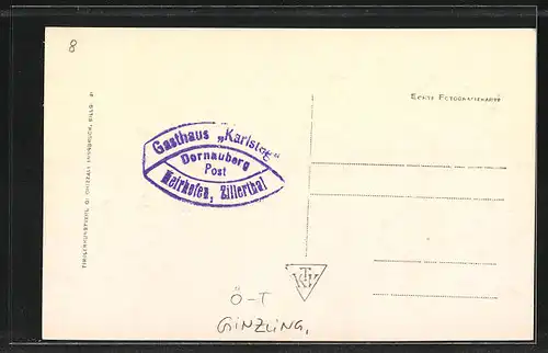 AK Ginzling, Gasthof Karlsteg im Zemmtal mit Gschösswand