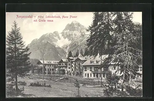 AK Schluderbach / Ampezzotal, Hotel Schluderbach, Hans Ploner mit Croda rossa