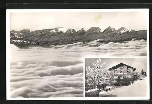 AK Nebelmeer am Hörnli Kulm, Berggasthaus Hörnli