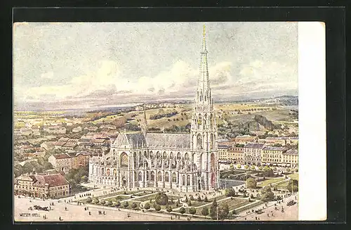 AK Linz, Blick auf den neuen Dom