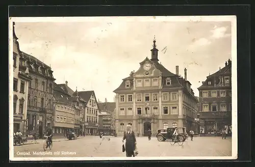 AK Gmünd, Marktplatz mit Rathaus