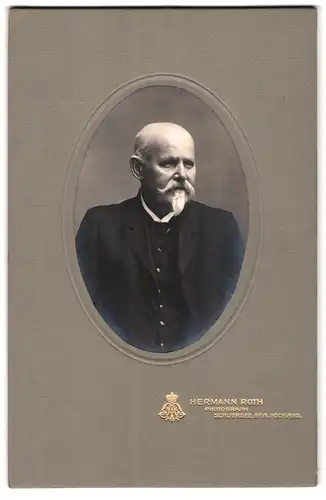 Fotografie Hermann Roth, Schliersee / Bayr. Hochland, Portrait älterer Herr im eleganten Anzug mit Bart