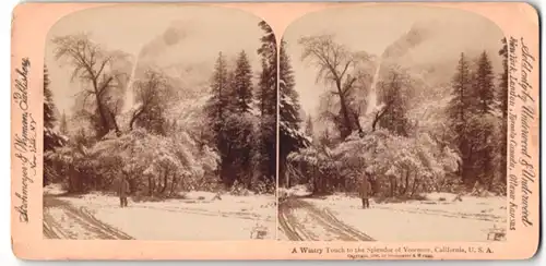 Stereo-Fotografie Underwood & Underwood, New York, Ansicht Yosemite, CA, A Wintry to the Splendor of Yosemite