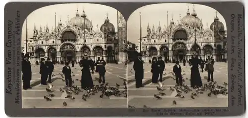 Stereo-Fotografie Keystone View Company, Meadville, Ansicht Venedig, Blick auf den Markusdom