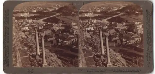 Fotografie Underwood & Underwood, New York, Ansicht Athen, Temple of Jupiter Olympus