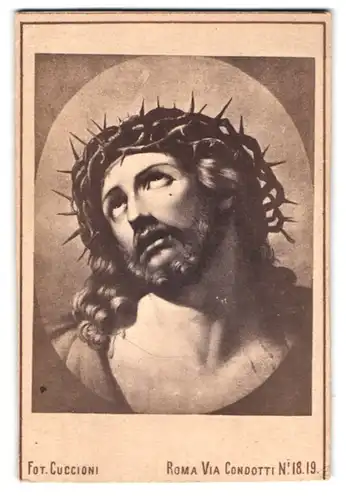 Fotografie Cuccioni, Roma, Via Condotti 18 /19, Gemälde Christus nach Guido Reni