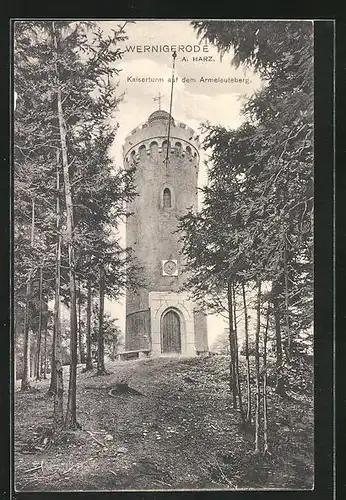 AK Wernigerode, Kaiserturm auf dem Armeleuteberg