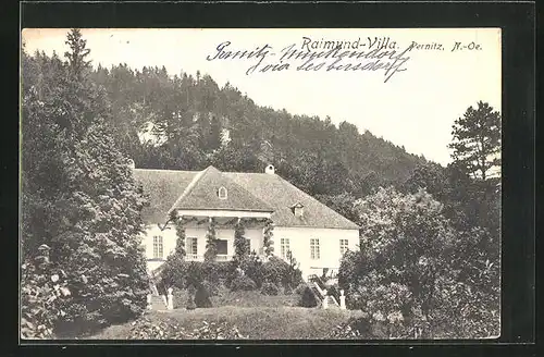 AK Pernitz, Garten der Raimund-Villa