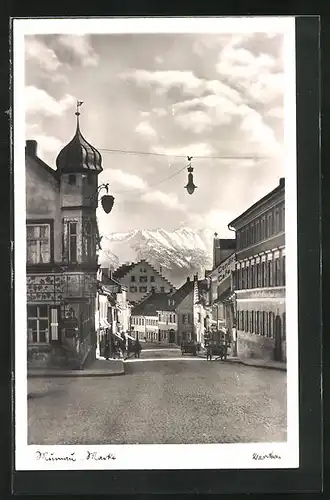 AK Murnau, Strassenpartie am Markt