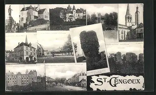 AK St-Cengoux, Place de Mairie, Ruines du Bourgeot, La Promenade